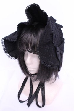 画像1: axes femme kawaii / メアリーハーフボンネット  クロ O-25-11-21-1035-AX-AC-OW-OS