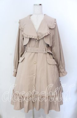 画像1: Amavel / Blumenblattフリルトレンチコート  ベ^ジュ O-25-11-21-006-CA-CO-IG-OS