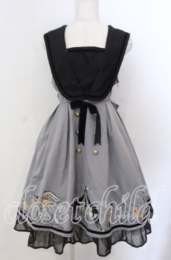 画像1: Amavel / Starry Bear Circusジャンパースカート  グレー×クロ O-25-11-21-007-CA-OP-IG-OS