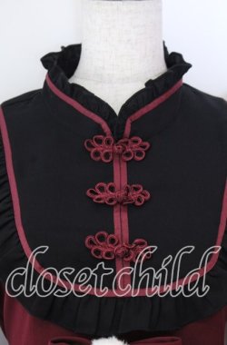 画像2: Amavel / 雪華仔猫チャイナワンピース  ワイン×クロ O-25-11-21-009-CA-OP-IG-OS