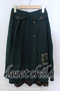 画像1: axes femme / 薔薇×額縁刺繍ミドルスカート  グリーン O-25-11-21-015-AX-SK-IG-OS