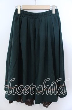 画像3: axes femme / 薔薇×額縁刺繍ミドルスカート  グリーン O-25-11-21-015-AX-SK-IG-OS