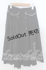 axes femme / 薔薇×額縁刺繍ミドルスカート  クロ O-25-11-21-016-AX-SK-IG-ZT236