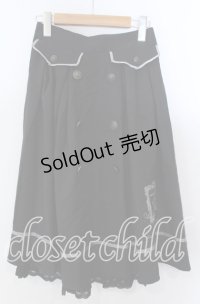 axes femme / 薔薇×額縁刺繍ミドルスカート  クロ O-25-11-21-016-AX-SK-IG-ZT236