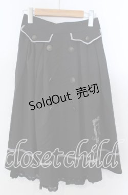 画像1: axes femme / 薔薇×額縁刺繍ミドルスカート  クロ O-25-11-21-016-AX-SK-IG-ZT236