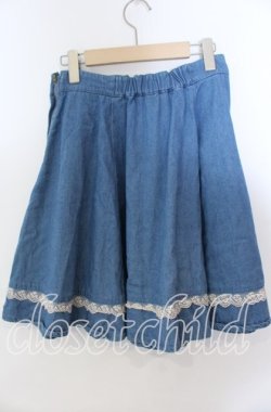 画像3: axes femme / 襟デザインデニムフレアスカート  ライトインディゴ O-25-11-21-017-AX-SK-IG-OS