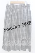 axes femme / ウエストベルトチェックプリーツ変形スカート  グレー O-25-11-21-018-AX-SK-IG-OS