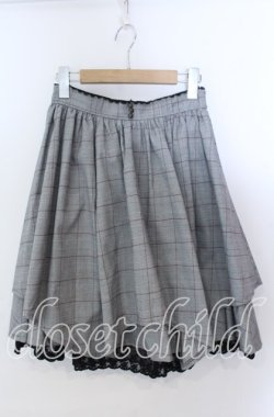 画像1: axes femme / チェックイレヘムスカート  グレー O-25-11-21-019-AX-SK-IG-OS
