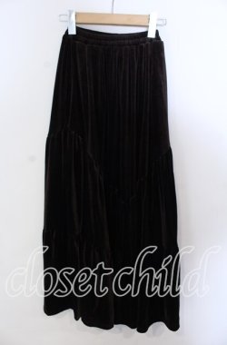 画像1: merry jenny / ベロアティアードスカート  ブラウン O-25-11-21-020-LO-SK-IG-OS