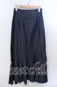 axes femme / クルミ釦付デニムスカート Ｆ インディゴ O-25-11-21-021-AX-SK-IG-ZT108