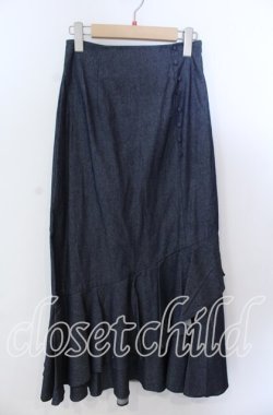 画像1: axes femme / クルミ釦付デニムスカート Ｆ インディゴ O-25-11-21-021-AX-SK-IG-OS