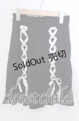 Secret Honey / レースアップサテンミニスカート  クロ×オフ O-25-11-21-025-CA-SK-IG-OS