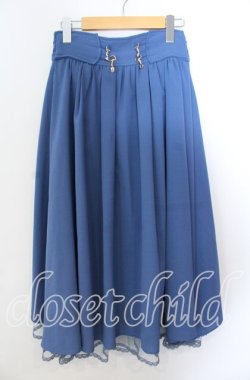 画像1: axes femme POETIQUE / ビット付きバックフリルスカート M ブルー O-25-11-21-028-AX-SK-OW-OS