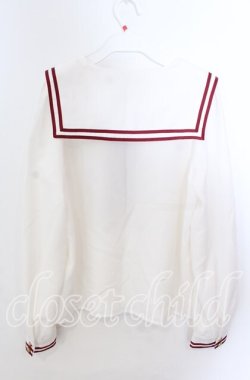 画像3: Amavel / セーラープルオーバーブラウス  シロ×アカ O-25-11-21-029-CA-BL-IG-OS