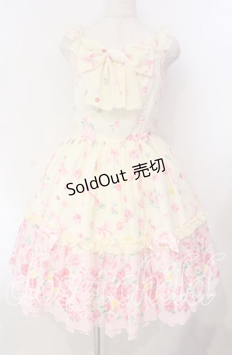 画像1: Angelic Pretty / Powder Rose胸リボンジャンパースカート  アイボリー O-25-11-22-004-AP-OP-IG-OS (1)