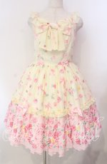 画像1: Angelic Pretty / Powder Rose胸リボンジャンパースカート  アイボリー O-25-11-22-004-AP-OP-IG-OS (1)