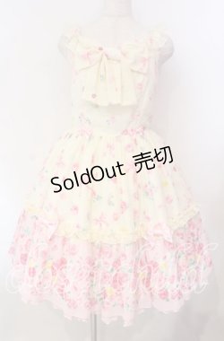 画像1: Angelic Pretty / Powder Rose胸リボンジャンパースカート  アイボリー O-25-11-22-004-AP-OP-IG-OS
