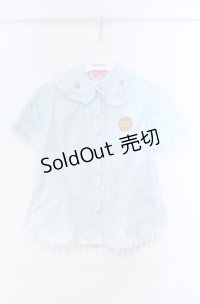 Angelic Pretty / Wonder Cookieワッペンブラウス  サックス O-25-11-22-028-AP-BL-IG-OS