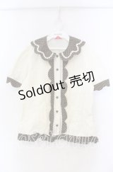 BABY,THE STARS SHINE BRIGHT / Dot Prismブラウス  アイボリー×ブラウン O-25-11-22-029-BA-BL-IG-OS