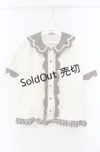 BABY,THE STARS SHINE BRIGHT / Dot Prismブラウス  アイボリー×ブラウン O-25-11-22-029-BA-BL-IG-OS