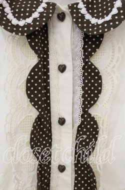 画像2: BABY,THE STARS SHINE BRIGHT / Dot Prismブラウス  アイボリー×ブラウン O-25-11-22-029-BA-BL-IG-OS