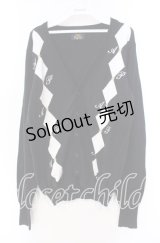 ALICE and the PIRATES / A/Pダイヤ柄カーディガン  ブラック O-25-11-22-031-PA-TO-IG-OS