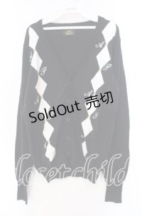ALICE and the PIRATES / A/Pダイヤ柄カーディガン  ブラック O-25-11-22-031-PA-TO-IG-OS