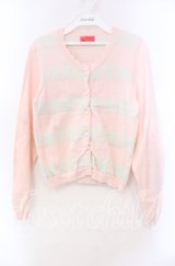 BABY,THE STARS SHINE BRIGHT / トランプボーダーカーディガン  ピンク×サックス O-25-11-22-035-BA-TO-IG-OS