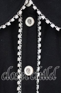 画像2: FRILL / リボンプリントコート  ブラック O-25-11-22-037-HN-CO-IG-OS