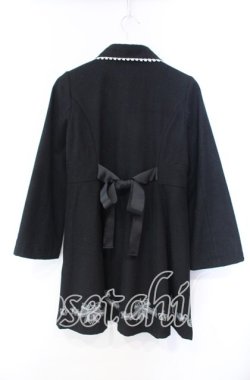 画像4: FRILL / リボンプリントコート  ブラック O-25-11-22-037-HN-CO-IG-OS