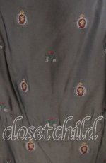 画像2: Jane Marple / British jacquard apron dress ドレス Ｍ カーキグリーン O-25-11-22-039-JM-OP-IG-ZT098 (2)