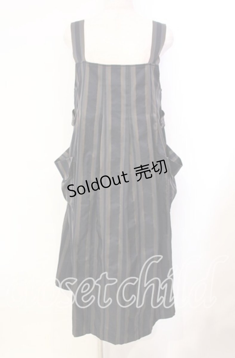 画像1: Jane Marple Dans Le Salon / Old England stripe painter's dress Ｍ ネイビー O-25-11-22-042-JM-OP-IG-ZT095 (1)