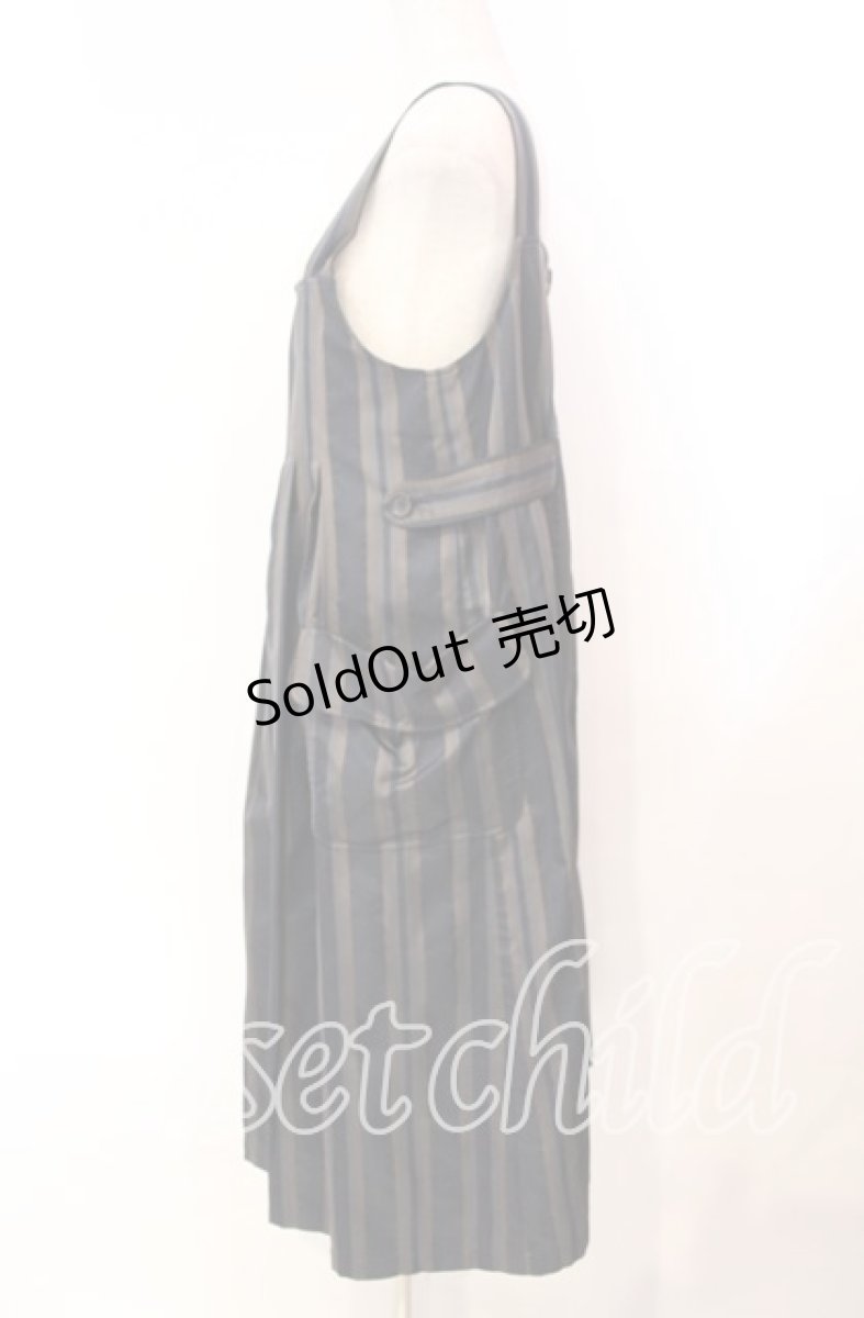 画像3: Jane Marple Dans Le Salon / Old England stripe painter's dress Ｍ ネイビー O-25-11-22-042-JM-OP-IG-ZT095 (3)