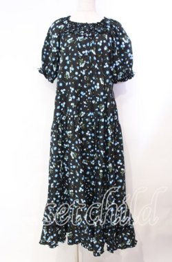 画像1: PINK HOUSE / ネモフィラプリントワンピース  クロ×ブルー O-25-11-22-043-LO-OP-IG-OS