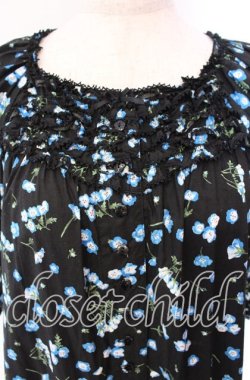 画像2: PINK HOUSE / ネモフィラプリントワンピース  クロ×ブルー O-25-11-22-043-LO-OP-IG-OS