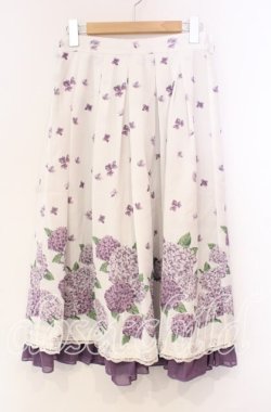 画像1: axes femme / 紫陽花パネル柄スカート  シロ O-25-11-22-045-AX-SK-IG-OS