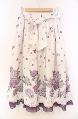 画像3: axes femme / 紫陽花パネル柄スカート  シロ O-25-11-22-045-AX-SK-IG-OS