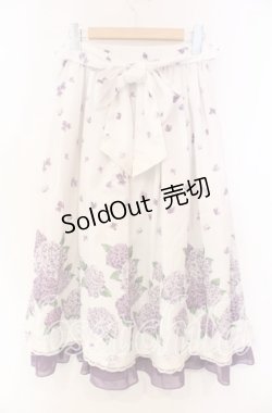 画像3: axes femme / 紫陽花パネル柄スカート  シロ O-25-11-22-045-AX-SK-IG-ZT1202W