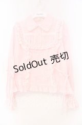 Vcastle / プチリボンタックブラウス M ピンク O-25-11-22-054-EL-BL-OW-OS