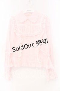 Vcastle / プチリボンタックブラウス M ピンク O-25-11-22-054-EL-BL-OW-OS