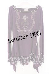 Rozen Kavalier / 刺繍カットソー  パープル O-25-11-22-056-OO-TO-IG-OS