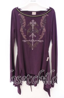 画像1: Rozen Kavalier / 刺繍カットソー  パープル O-25-11-22-056-OO-TO-IG-OS