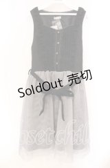 axes femme / チュール重ねノースリワンピース M クロ O-25-11-22-058-AX-OP-OW-OS