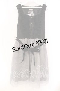 axes femme / チュール重ねノースリワンピース M クロ O-25-11-22-058-AX-OP-OW-OS