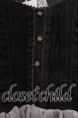 画像2: axes femme / チュール重ねノースリワンピース M クロ O-25-11-22-058-AX-OP-OW-OS