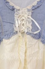 画像2: 【SALE】axes femme / ストライプシフォンベビードールワンピース M サックス×キナリ O-25-11-22-060-AX-OP-OW-ZT518 (2)
