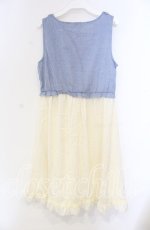 画像3: 【SALE】axes femme / ストライプシフォンベビードールワンピース M サックス×キナリ O-25-11-22-060-AX-OP-OW-ZT518 (3)