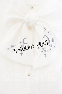 画像2: 【SALE】axes femme / 夏の星空刺繍ボウタイブラウス M キナリ O-25-11-22-063-AX-BL-OW-ZT518