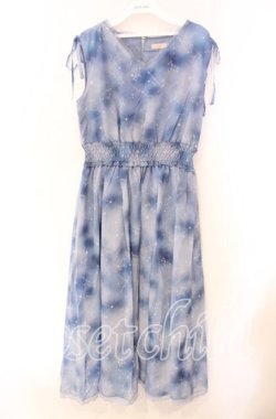 画像1: axes femme POETIQUE / 夏の星座シフォンワンピース M サックス O-25-11-22-064-AX-OP-OW-OS