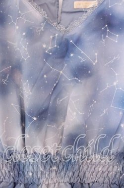 画像2: axes femme POETIQUE / 夏の星座シフォンワンピース M サックス O-25-11-22-064-AX-OP-OW-OS